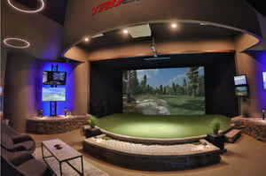 Indoor golf court with TruGolf